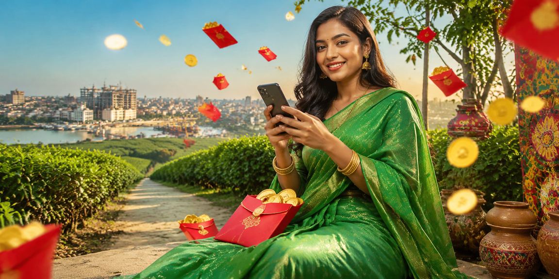 নারায়ণগঞ্জে লাল খাম বোনাস ও ঐতিহ্যবাহী পোশাকে উৎসবের আনন্দ